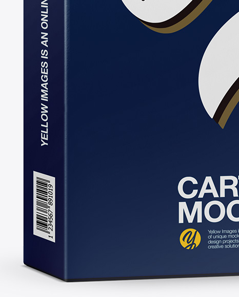 Download Carton Box Mockup Half Side View In Box Mockups On Yellow Images Object Mockups PSD Mockup Templates