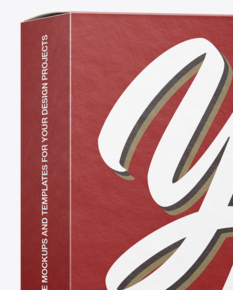 Carton Box Mockup   Half Side PSD #2