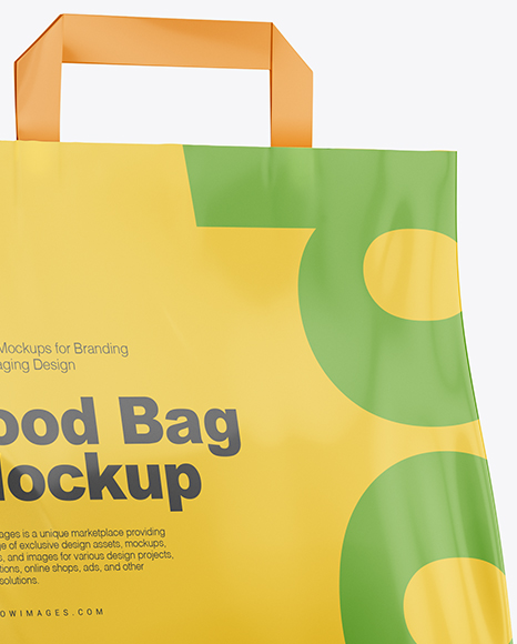 Glossy Food Bag Mockup - Half Side View