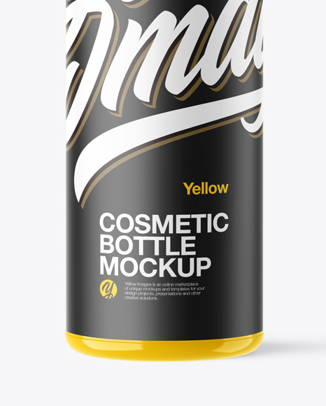 Glossy Cosmetic Bottle with Pump Mockup PSD #1