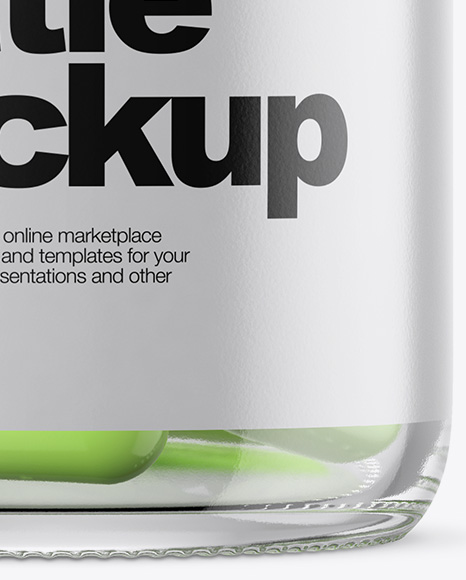 Clear Glass Bottle With Pills Mockup PSD #1