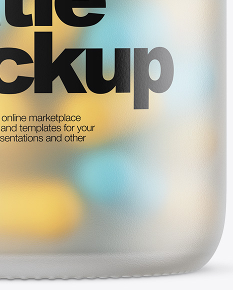 Frosted Glass Bottle With Pills Mockup PSD #1