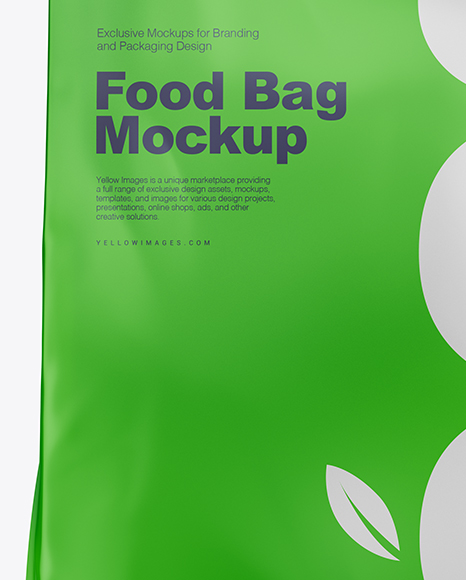 Matte Food Bag Mockup Front View In Bag Sack Mockups On Yellow Images Object Mockups