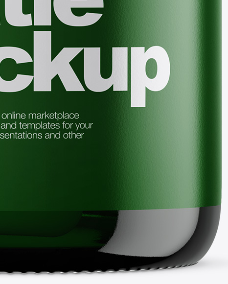 Download Dark Green Glass Bottle With Pills Mockup In Bottle Mockups On Yellow Images Object Mockups