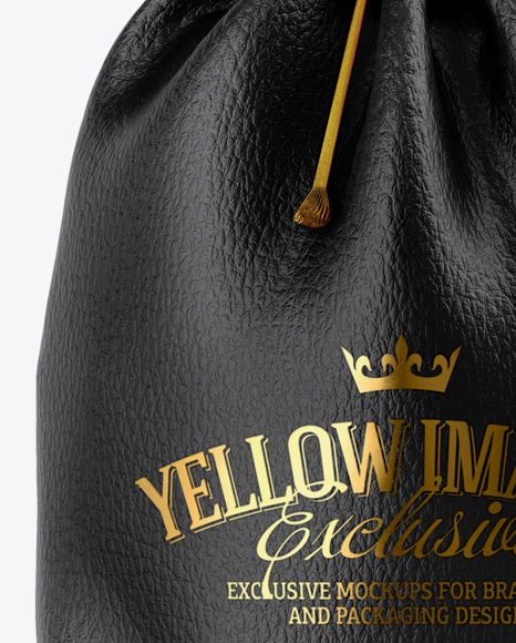 Download Leather Sack Mockup Front View In Bag Sack Mockups On Yellow Images Object Mockups