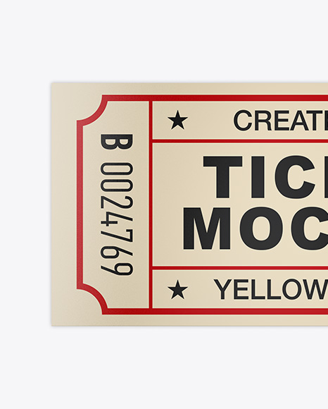 Matte Paper Ticket Mockup - Top View