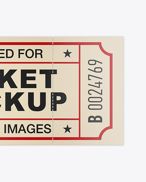 Matte Paper Ticket Mockup   Top View PSD #4