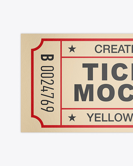 Textured Paper Ticket Mockup   Top View PSD #2