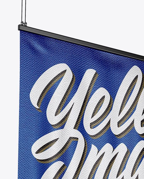 Textured Banner Mockup   Half Side View PSD #2