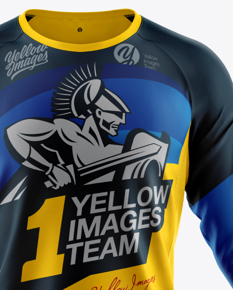 Men S Cycling Jersey Mockup Front View In Apparel Mockups On Yellow Images Object Mockups