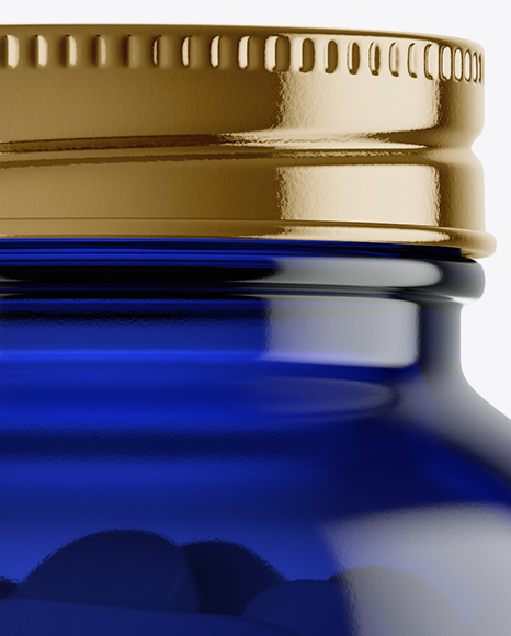 Dark Blue Glass Bottle With Pills Mockup PSD #2