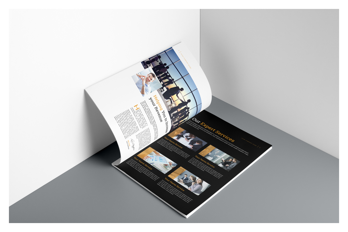 Download Business Brochure Template In Brochure Templates On Yellow Images Creative Store PSD Mockup Templates