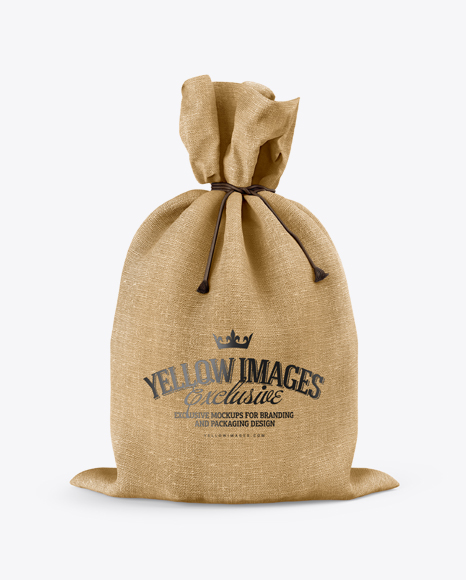 Download Canvas Sack Mockup - Front View in Bag & Sack Mockups on Yellow Images Object Mockups