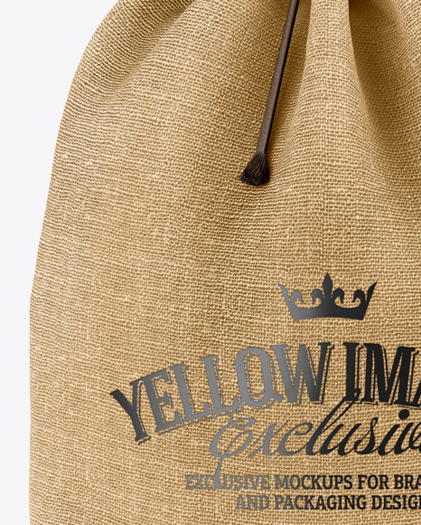 Download Canvas Sack Mockup Front View In Bag Sack Mockups On Yellow Images Object Mockups PSD Mockup Templates