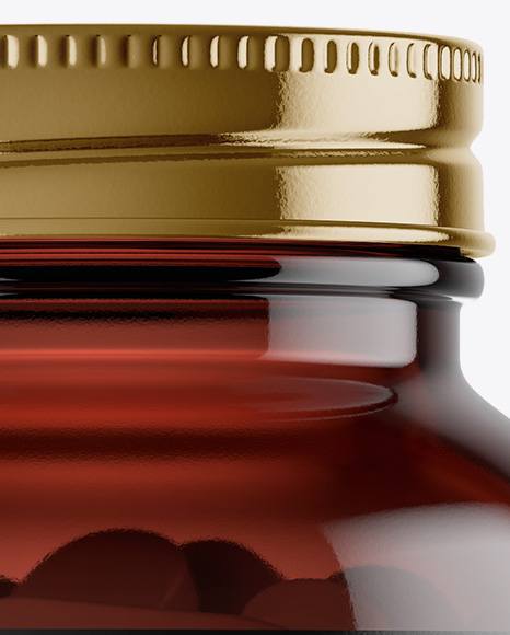 Amber Glass Bottle With Pills Mockup PSD #2
