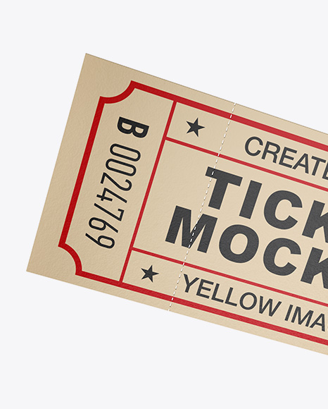 Two Textured Paper Tickets Mockup - Free Download Images High Quality