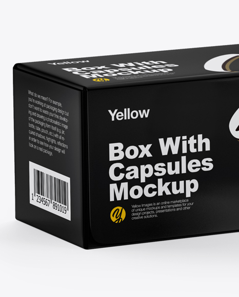 Download Glossy Box W Two K Cups Mockup In Box Mockups On Yellow Images Object Mockups