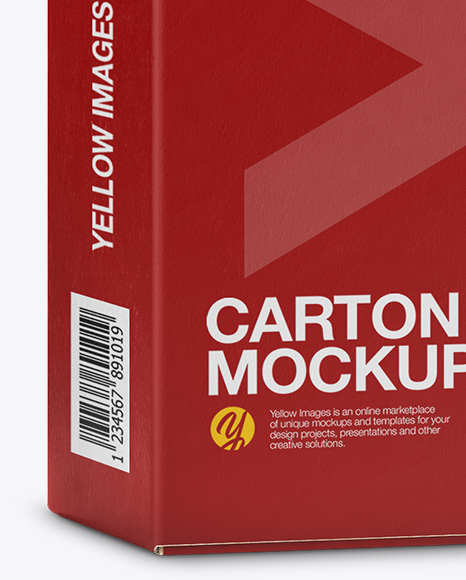 Download Carton Box Mockup Half Side View In Box Mockups On Yellow Images Object Mockups