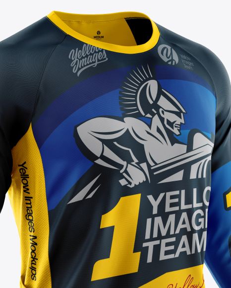 Men S Cycling Jersey Mockup Half Side View In Apparel Mockups On Yellow Images Object Mockups