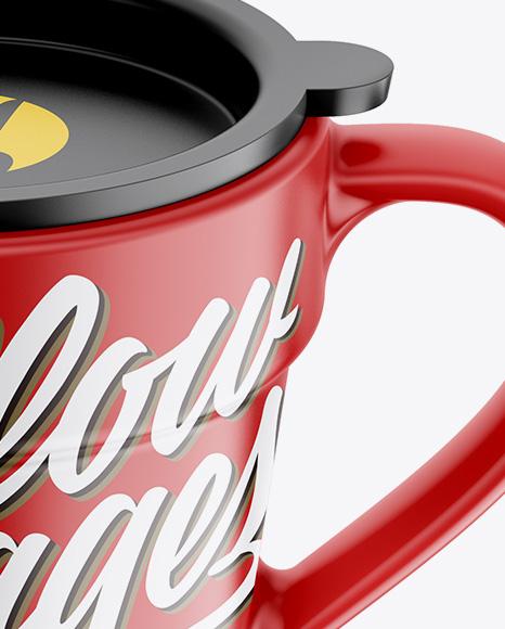 Matte Mug w/ Cap Mockup - Front View (High-Angle Shot)