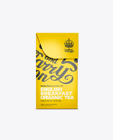 Download Tea Box With Tea Bag Mockup In Box Mockups On Yellow Images Object Mockups