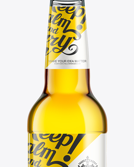 Download 330ml Clear Glass Bottle With Gold Beer Mockup In Bottle Mockups On Yellow Images Object Mockups Yellowimages Mockups