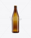 NRW Amber Glass Bottle With Light Beer 500ml on Yellow Images Object