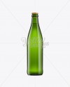 NRW Emerald Green Glass Bottle With Lager Beer 500ml on Yellow Images