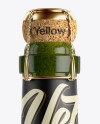 Green Glass Lambrusco Wine Bottle Mockup on Yellow Images Object Mockups