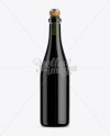 Dark Green Glass Lambrusco Bottle w/ Red Wine Mockup - Free Download