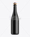 Download Black Matte Lambrusco Wine Bottle Mockup in Bottle Mockups on Yellow Images Object Mockups