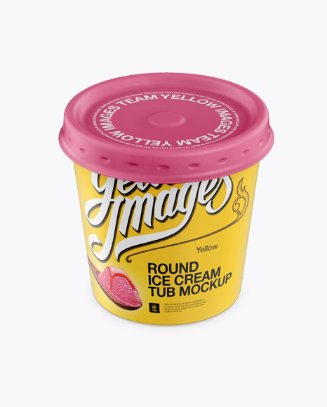 Download Ice Cream Cup Mockup Front View High Angle Shot In Cup Bowl Mockups On Yellow Images Object Mockups