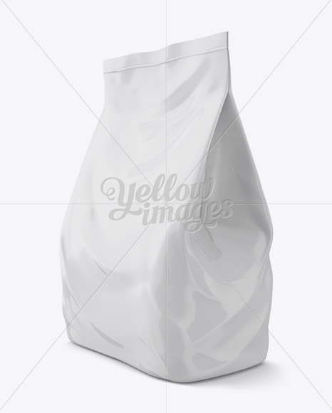 Plastic Soap Powder Bag Mockup Halfside View In Bag Sack Mockups On Yellow Images Object Mockups