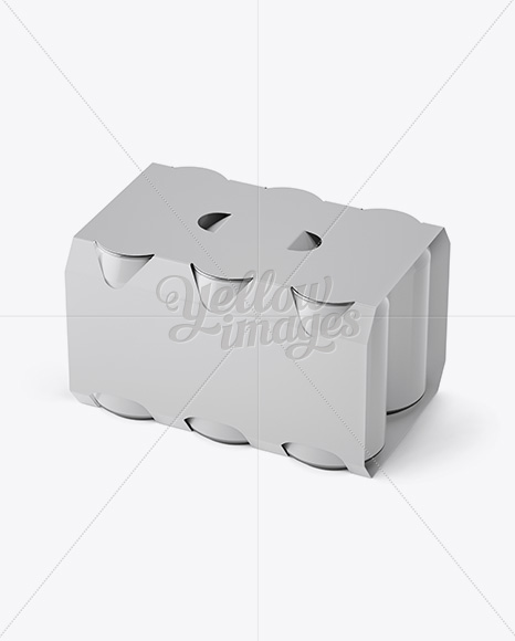 Download White Paper 6 Pack 0 33l Cans Carrier Mockup Halfside View High Angle Shot In Can Mockups On Yellow Images Object Mockups PSD Mockup Templates