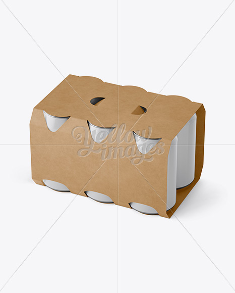 Download Carton 6 Pack 0 33l Cans Carrier Mockup Halfside View High Angle Shot In Can Mockups On Yellow Images Object Mockups PSD Mockup Templates