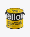 Download 3L Glossy Metallic Paint Bucket Mockup - Front View (High-Angle Shot) in Bucket & Pail Mockups ...