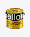 Download 3L Metallic Paint Bucket Mockup - Front View (High-Angle Shot) in Bucket & Pail Mockups on ...