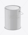 5L Glossy Metallic Paint Bucket Mockup - Halfside View (High-Angle Shot