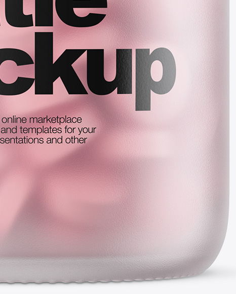 Frosted Glass Bottle With Pills Mockup PSD #1