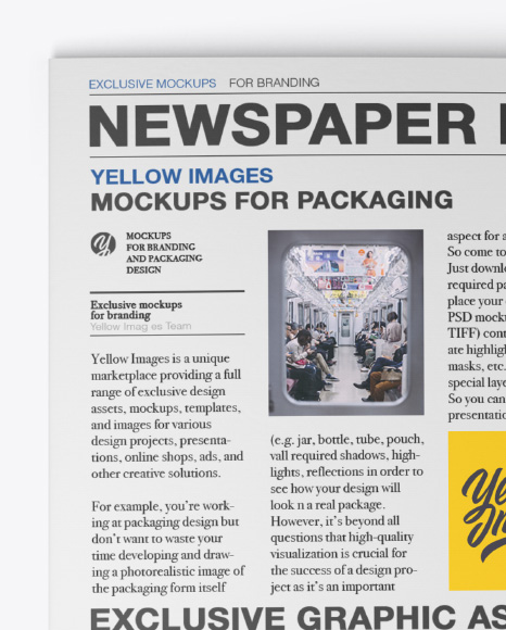 Download Mockup Newspaper Free Yellow Images