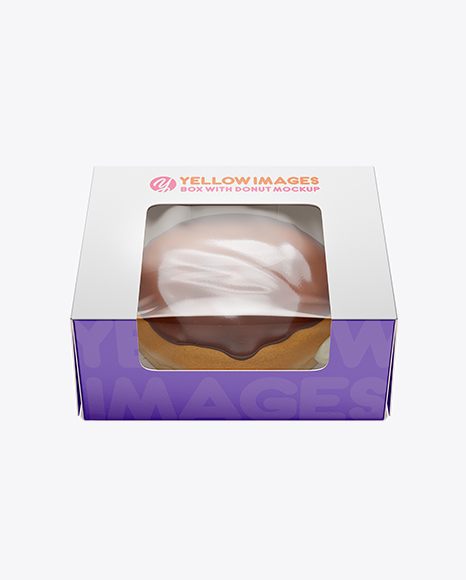 Box W  Donut Mockup   Front View (High Angle Shot) PSD #5