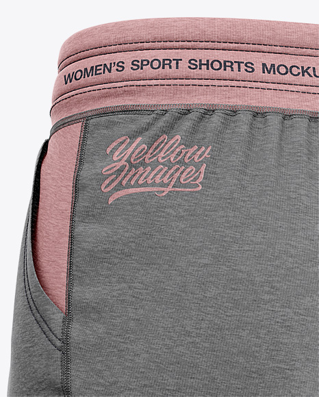 Women S Heather Sport Shorts Mockup Back Half Side View In Apparel Mockups On Yellow Images Object Mockups