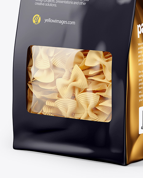 Download Paper Bag With Fiocchi Rigati Pasta Mockup Half Side View In Bag Sack Mockups On Yellow Images Object Mockups