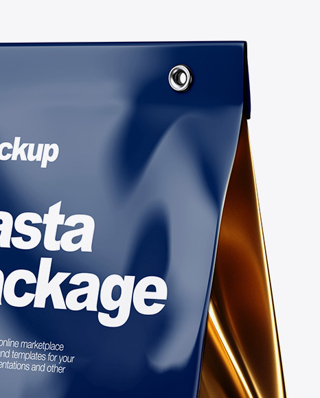 Download Paper Bag with Fusilli Pasta Mockup - Half Side View in ...