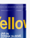 Metallic Jar In Shrink Sleeve Mockup - Front View