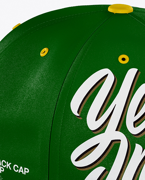 Download Snapback Cap Mockup Back Half Side View High Angle Shot In Apparel Mockups On Yellow Images Object Mockups