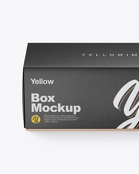 Download Textured Paper Box Mockup Front View High Angle Shot In Box Mockups On Yellow Images Object Mockups