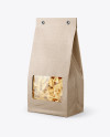 Kraft Bag with Farfalle Pasta Mockup - Half Side View