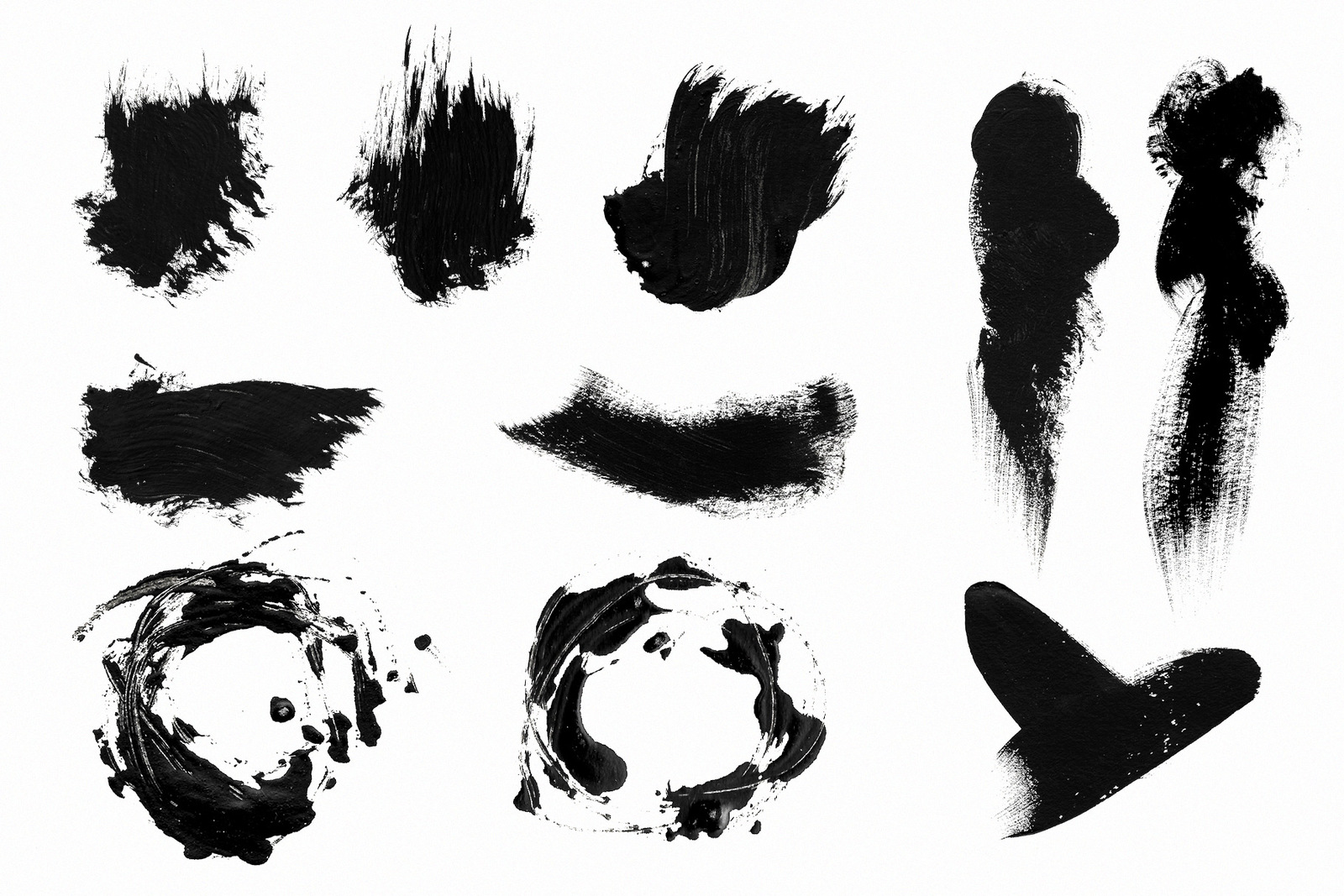 Calligraphy Strokes Set on Yellow Images Creative Store