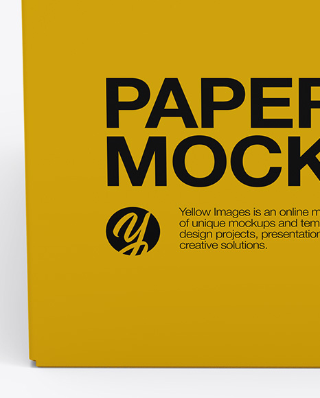 Paper Box Mockup   Side View (High Angle Shot) PSD #1